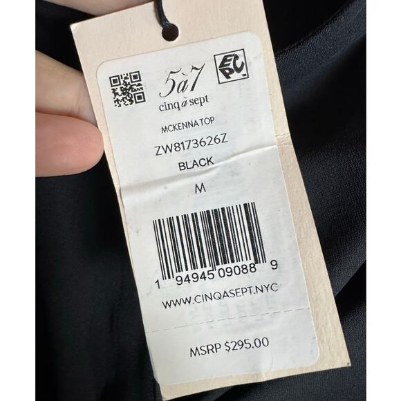 CINQ A SEPT McKenna Top NWT $295 Flared Cuff Twist at Waist Size M - Picture 8 of 9